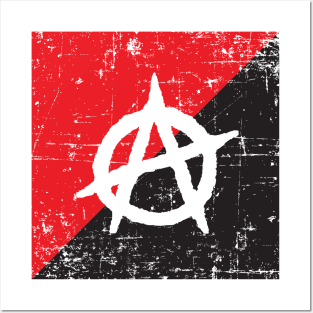 ANTIFA - anti fascist anarchist black red flag Posters and Art